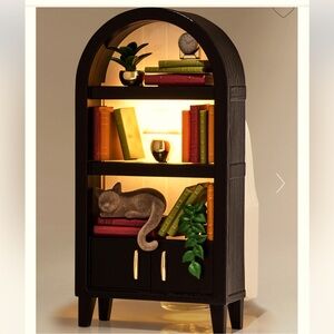 Bath Body Works Bookcase Nightlight Wallflower Plug Sleeping Cat Shelf Light BBW